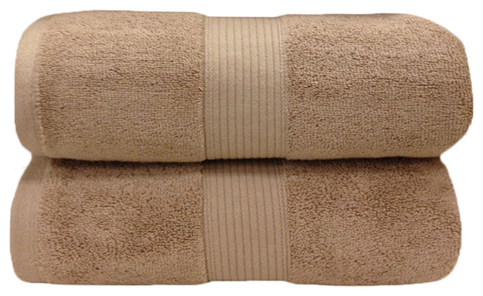 Plush 2PC Soft 100% Cotton Bath Sheets, Taupe
