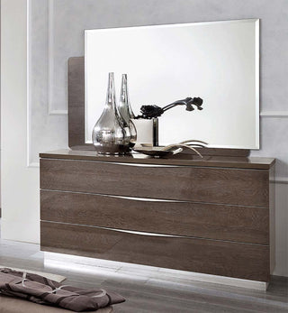 Italian Contemporary Modern Bedroom Set Legno in Silver Birch Made in Italy, King Size