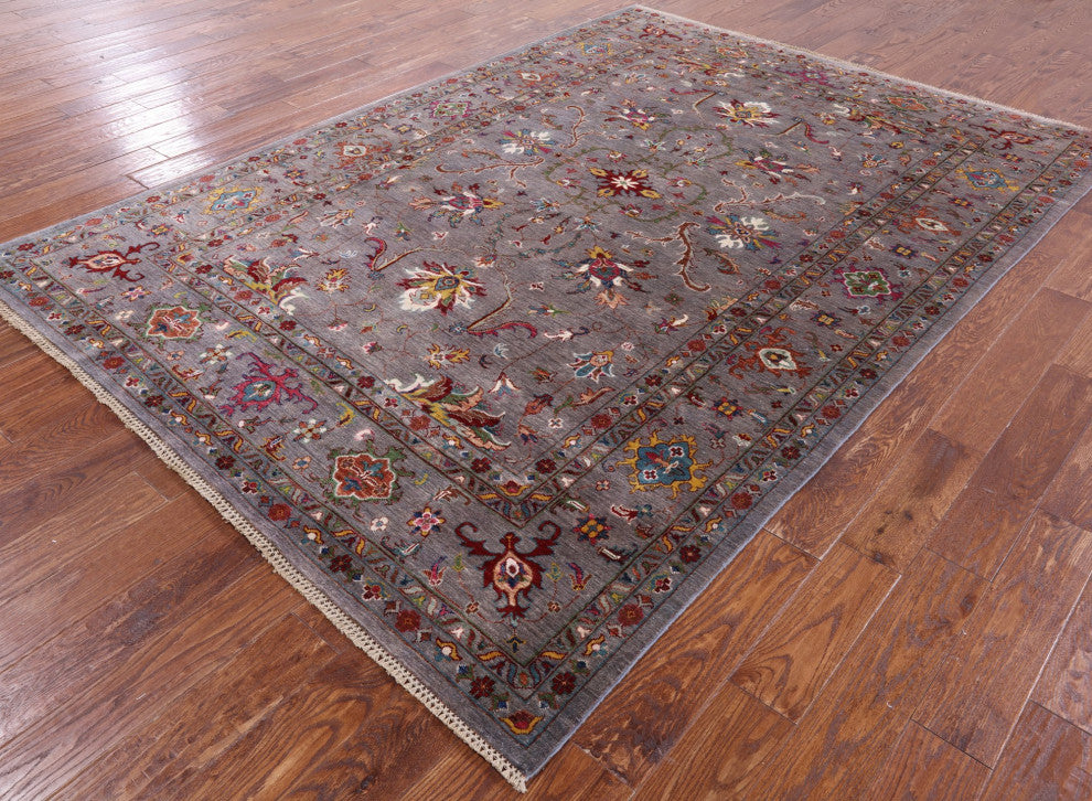 Persian Tabriz Hand-Knotted Wool Rug 6' 9" X 9' 8" Q7521