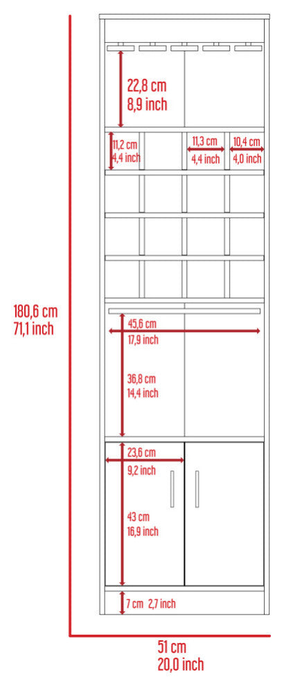Illinois Bar Cabinet, White