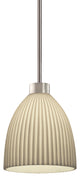 Porcelina Impala Tapered Cylinder Curved Pendant 18"x21.5", Brushed Nickel