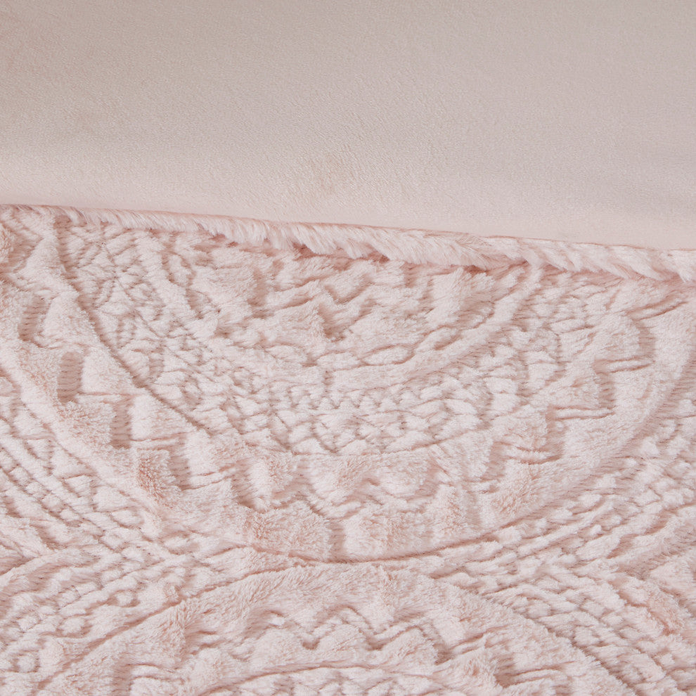 Madison Park Arya Medallion Faux Fur Plush Comforter Mini Set
