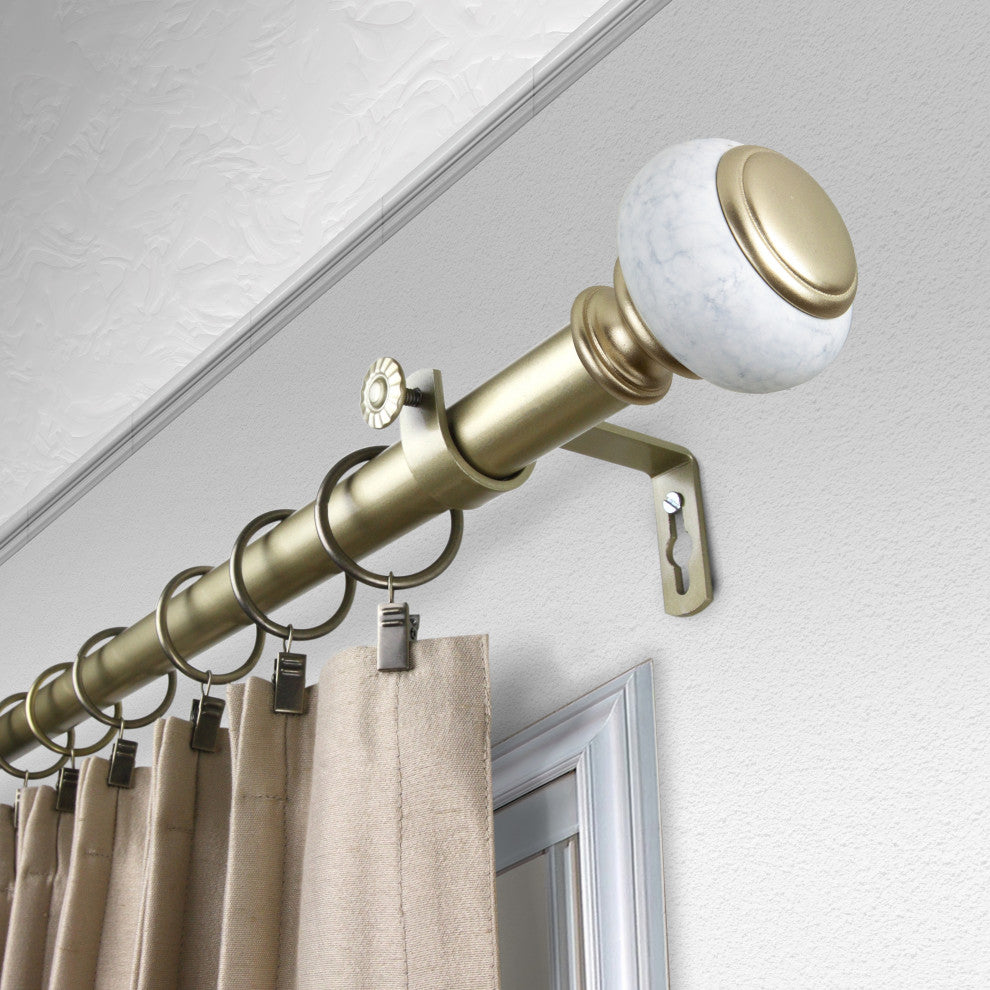 Hadley 1" Diameter Curtain Rod, Gold, 160-240"
