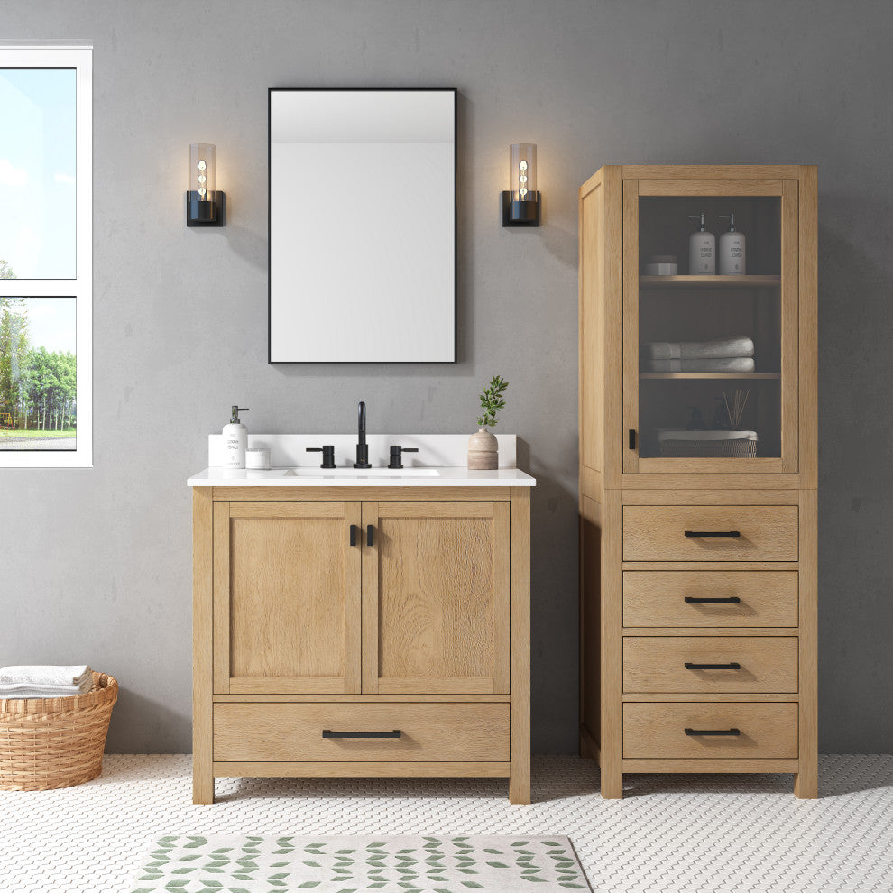 Avanity Modero 24" Linen Tower, Brushed Oak