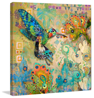 "Hummingbirds" Painting Print on Wrapped Canvas