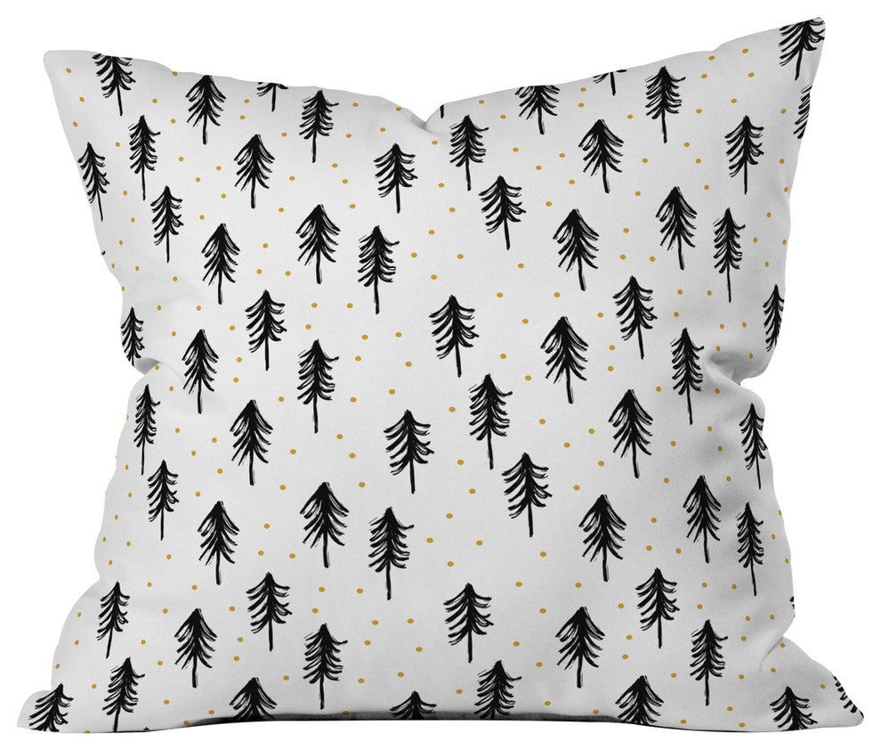 Deny Designs Little Arrow Design Co Winter Pines Throw Pillow, 20"x20"