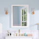 Solid Wood Beleved Edge Rectangular Framed Bathroom Wall Vanity Mirror, White, 24"?x32"