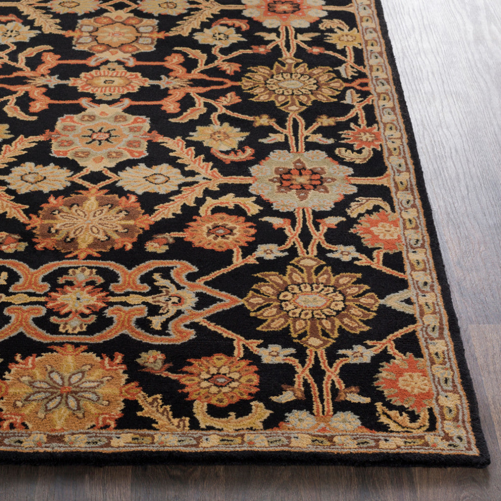 Surya Middleton AWMD-2073 Traditional Area Rug, Black, 6' Round