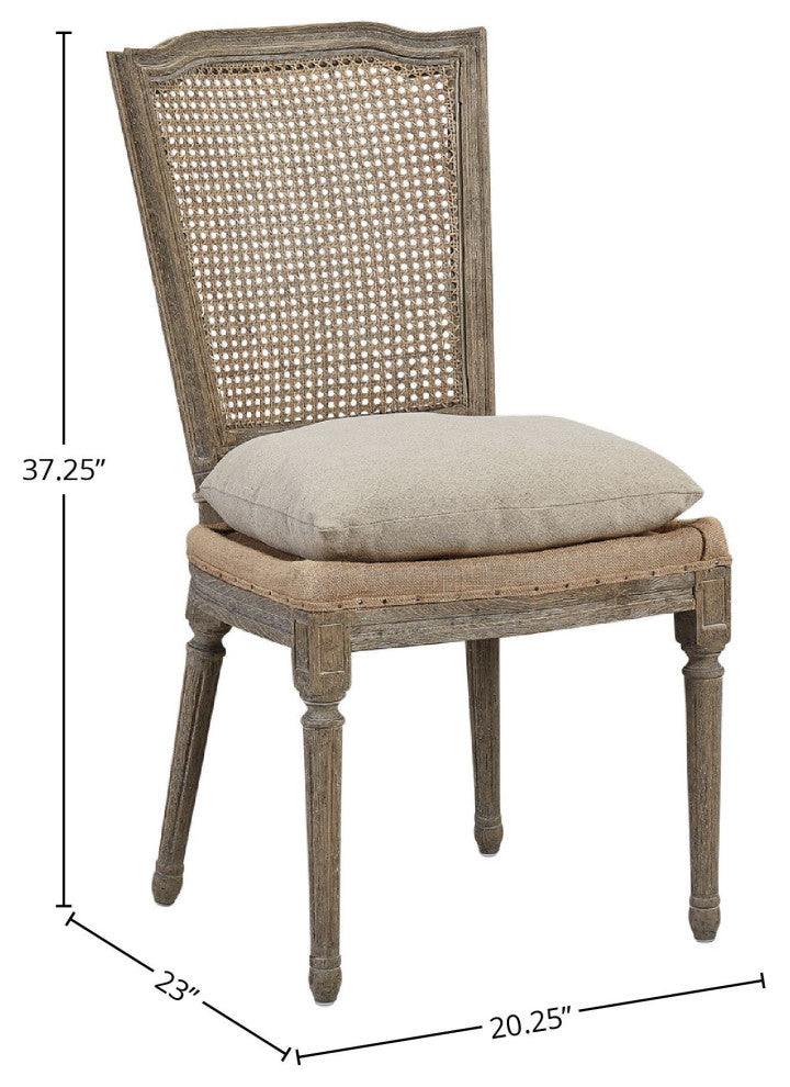 Morton Reclaimed Pine Upholstered Dining Chair, Driftwood