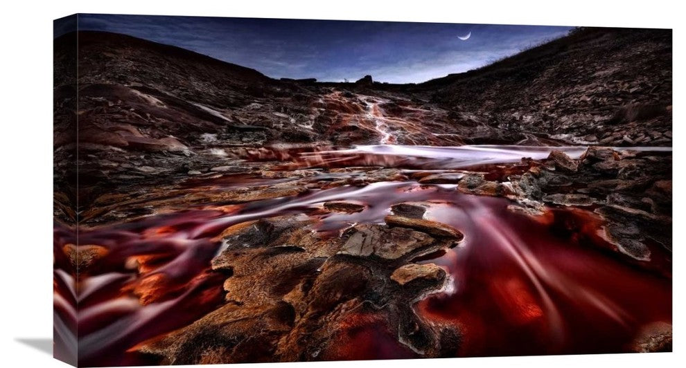 "Last Lights In Rio Tinto Iii (Red River)" Canvas by Jesus M. Garcia, 22x13"