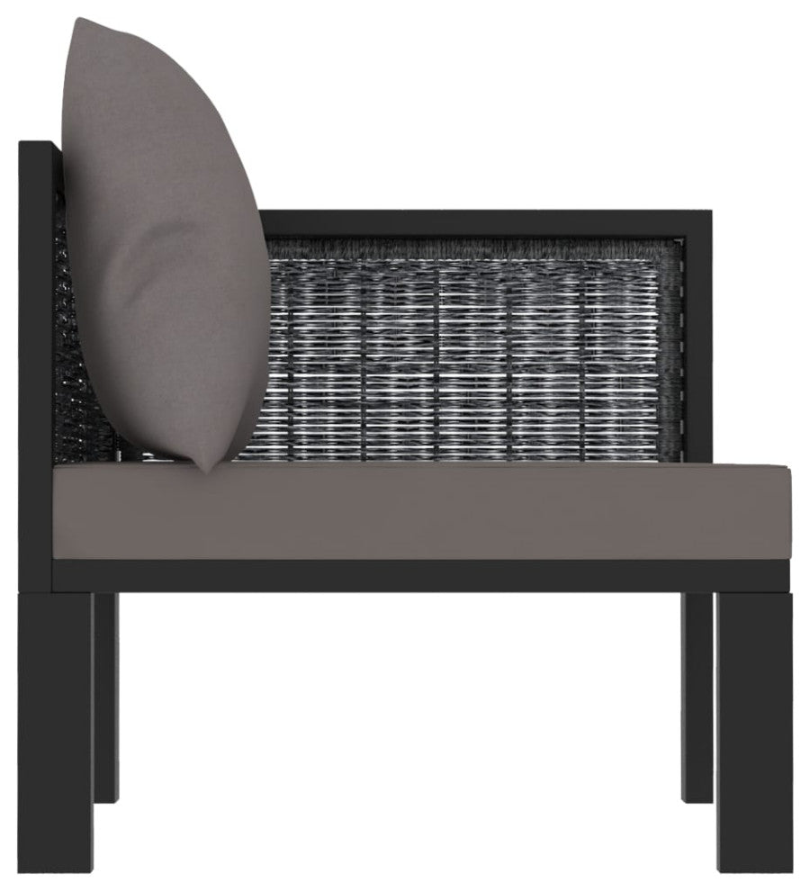 vidaXL Sectional Corner Sofa With Left Armrest Poly Rattan Anthracite
