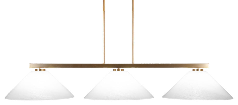 Atlas 3-Light Bar, New Age Brass/White Marble