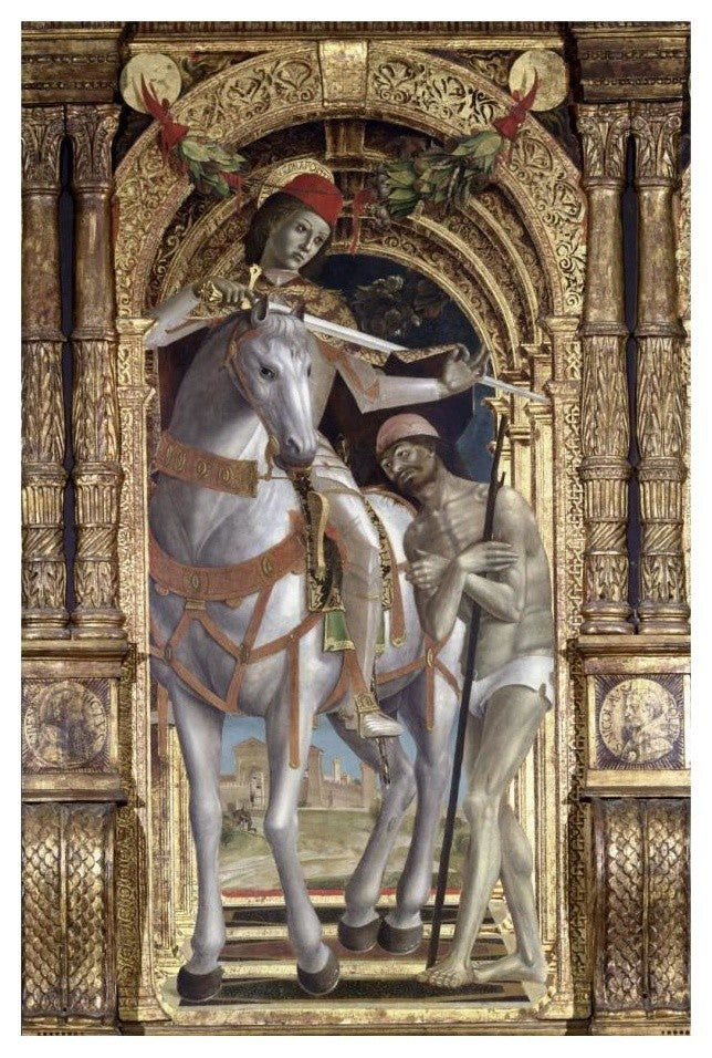 "Madonna and Child, From The Polyptych of Saint Martin" Paper Art, 17"x24"