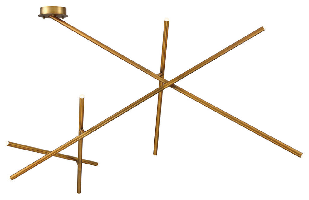 Crossroads 9 Light LED Flushmount, Antique Brass