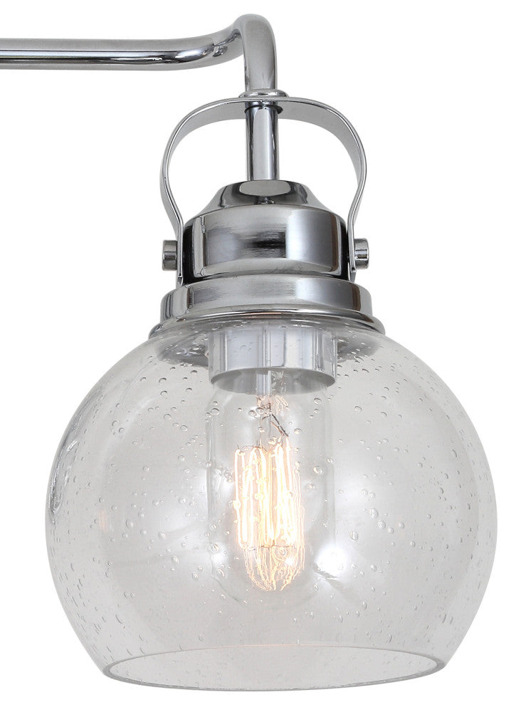 Shirley Metal, Bubbled Glass Vanity Light, Chrome, 3-Light