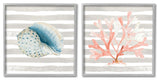 Nautical Curved Shell Pink Coral,17 x 17