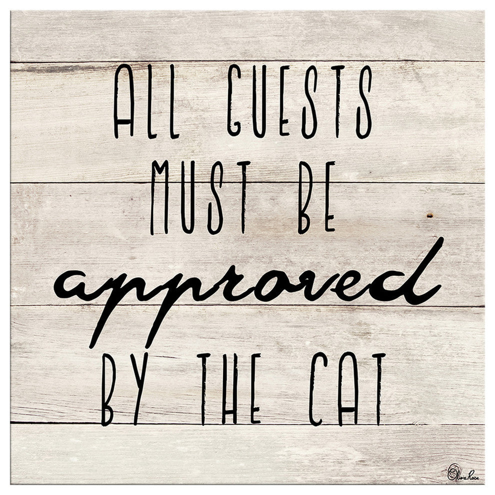 Ready2HangArt 'Cat Approved' Wrapped Canvas Pet Wall Art, 20"x20"