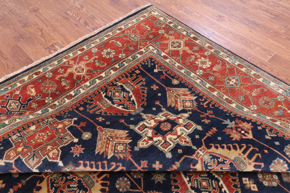 9' 9" X 13' 11" Heriz Serapi Hand-Knotted Wool Rug - Q15994