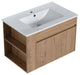 TATEUS Wall-mounted Bathroom Vanity With Ceramic Basin 30", Imitative Oak/White Ceramic