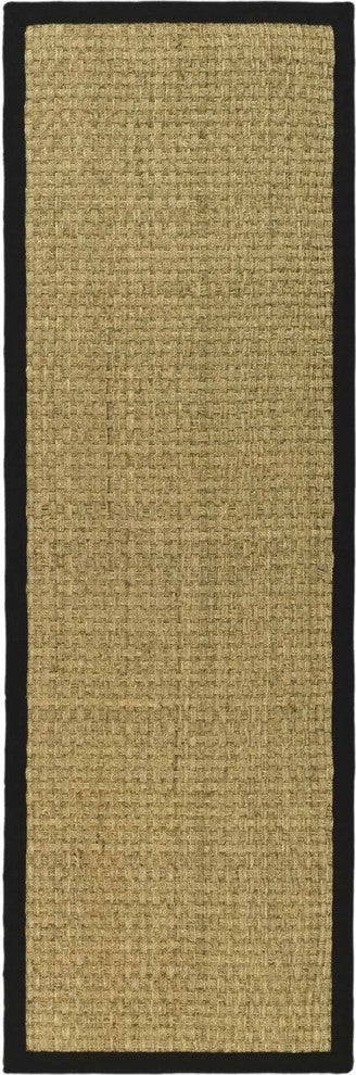 Safavieh Natural Fiber nf114c Solid Color Rug, Natural/Black, 8'0" X 8'0" Square