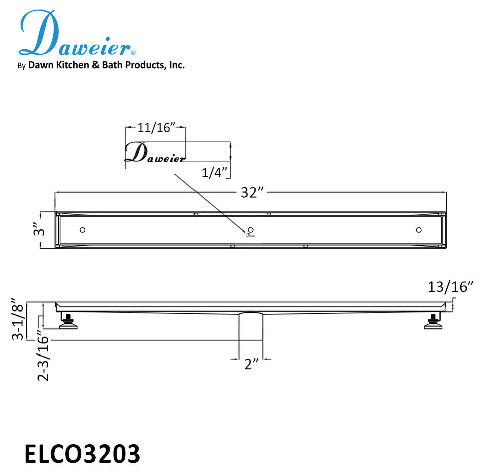 Daweier 32" Shower Floor Linear Drain