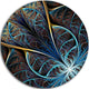 Abstract Brown Fractal Flower, Floral Digital Art Round Wall Art, 11"