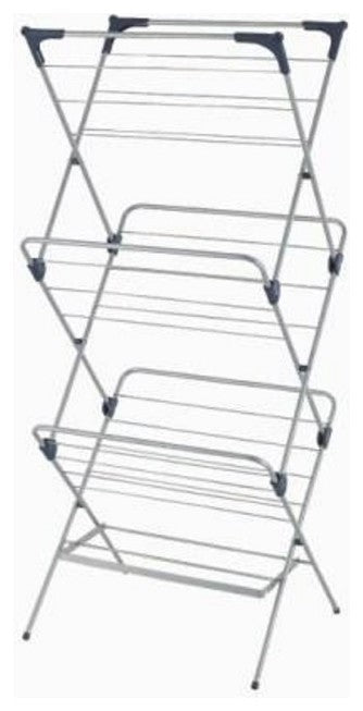 YBM Home 3 Tier Foldable Clothes Water-Resistant Steel Drying Rack