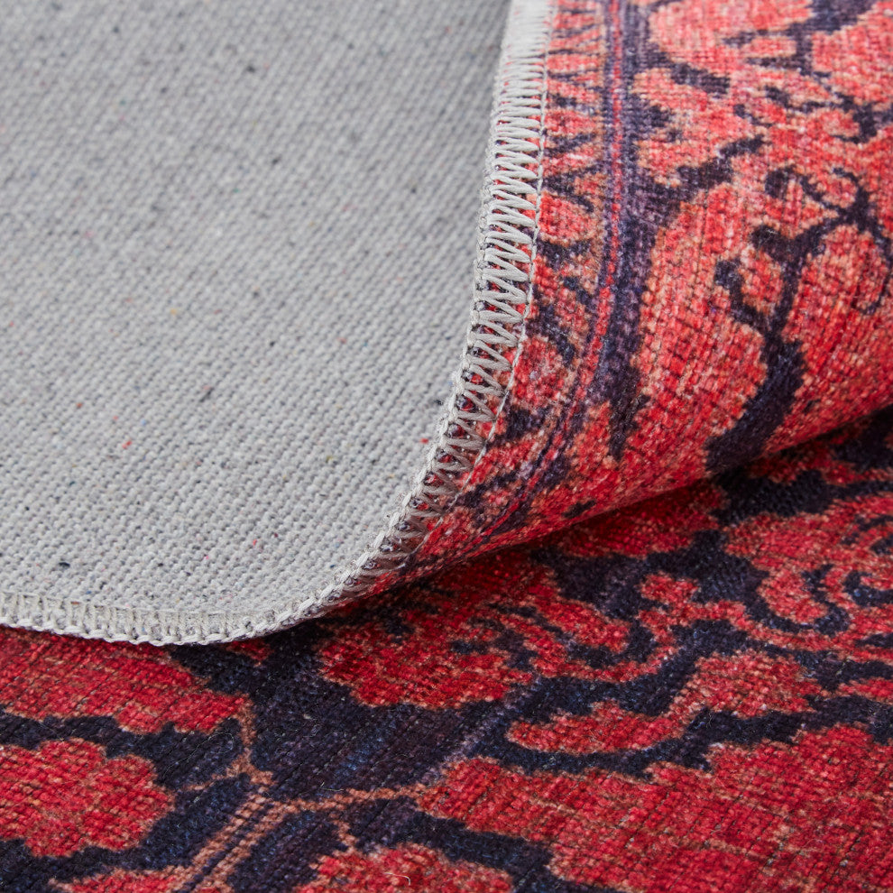 Welch Oriental Machine Washable Pink/Blue Rug, 10'6"x14'