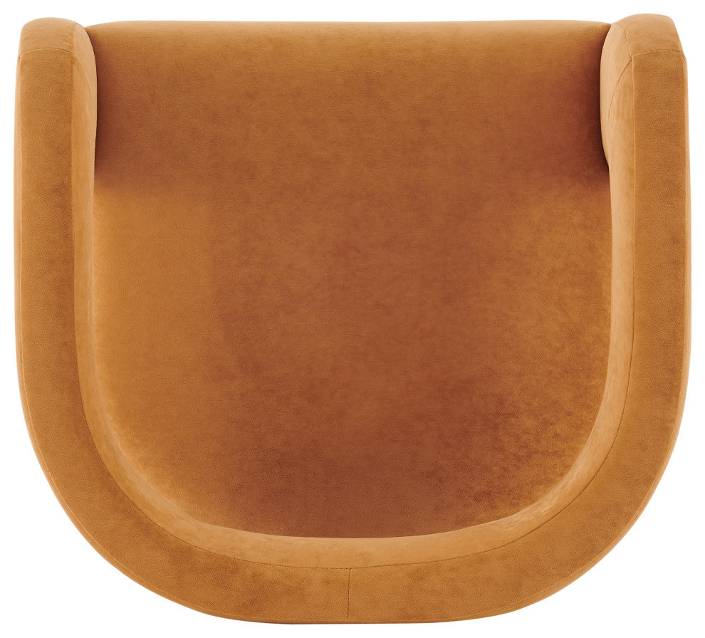 Althea Velvet Accent Arm Chair in Dainty Caramel