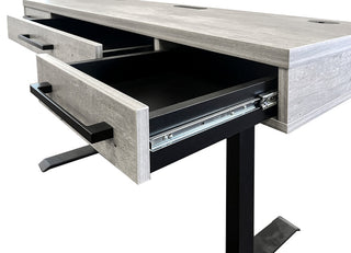 Modern Wood Laminate Office Electronic Sit/Stand Desk, Concrete Gray