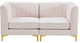 Alina Velvet Upholstered 2-Piece Modular Sectional, Pink