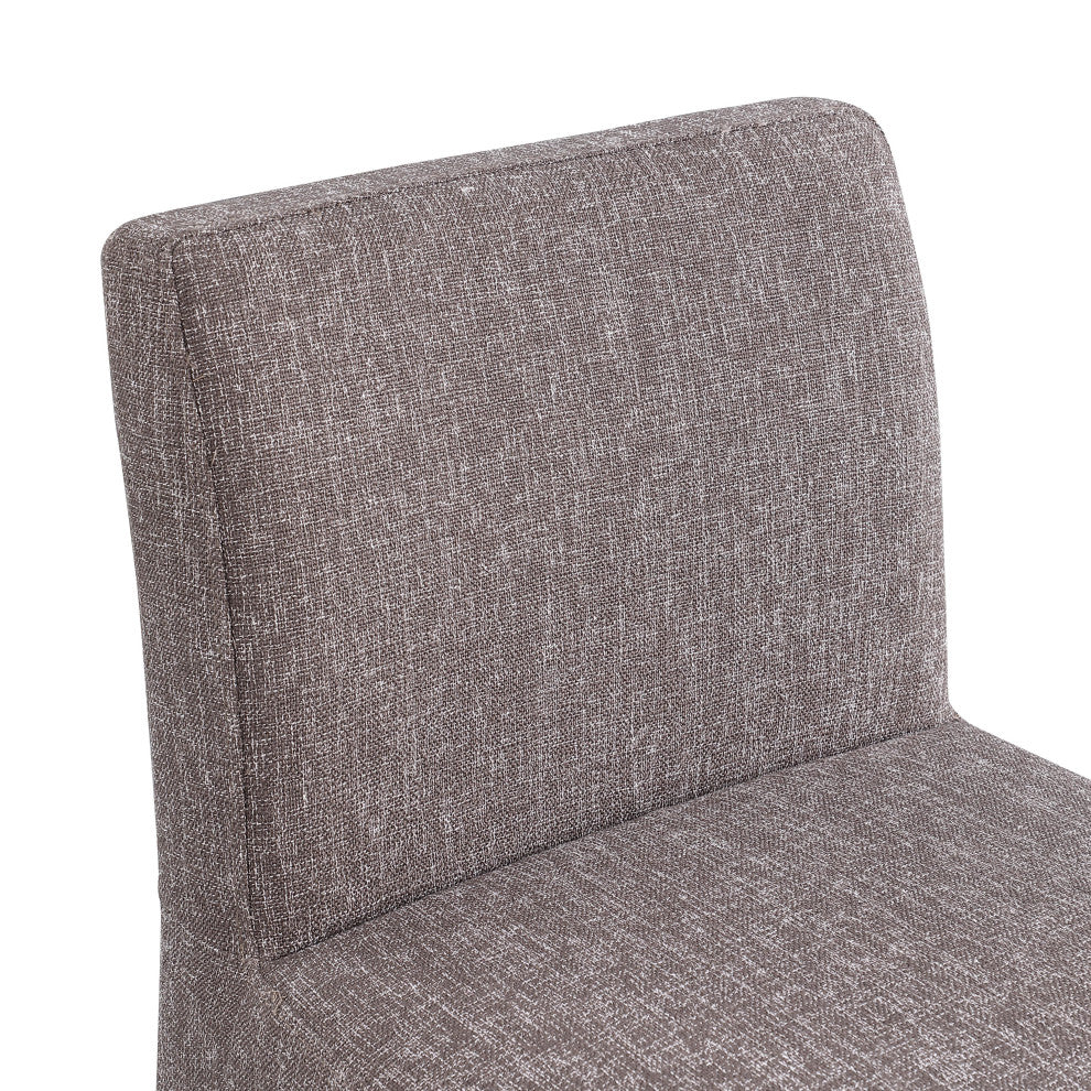 Gramercy Linen Textured Fabric Stool, Brown