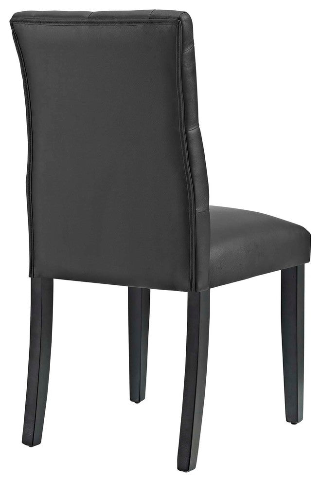 Duchess Dining Chair Vinyl Set of 4, Black