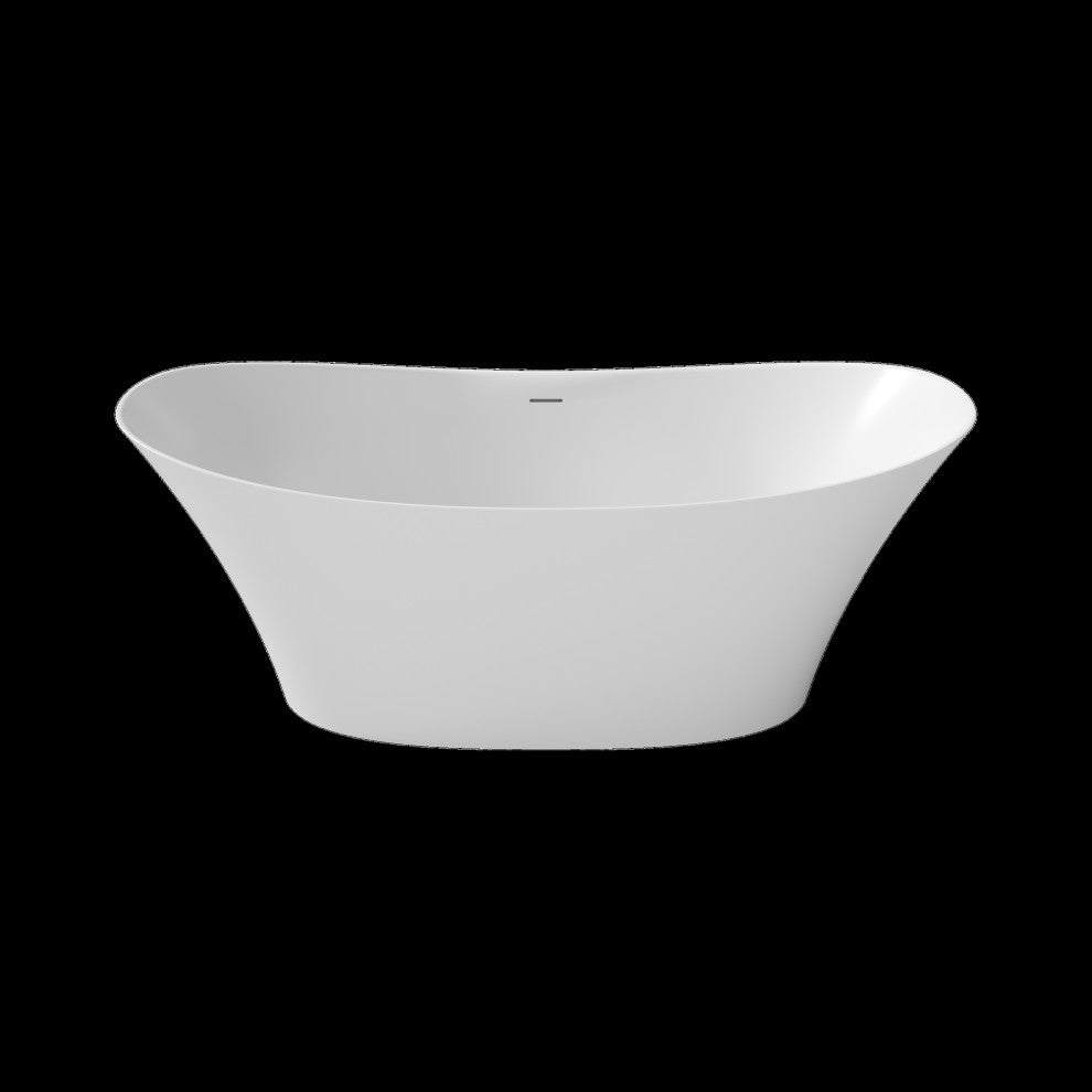 Perlato Alessandria 68" Eco-Lapistone Soaker Tub, White