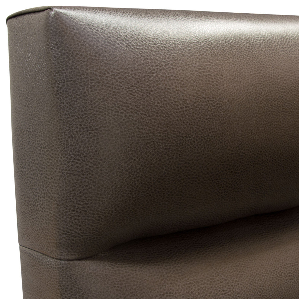 Bardot Channel Tufted Queen Bed in Elephant Grey Leatherette