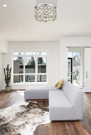 Dealey 5 Light Flush Mount Lighting, Chrome