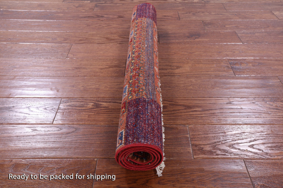 Persian Gabbeh Tribal Hand Knotted Wool Rug 2' 11" X 3' 10" Q10479