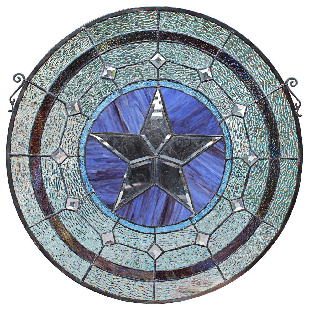 Chloe Lighting Lonestar Tiffany-Style Round Window Panel 24" Height