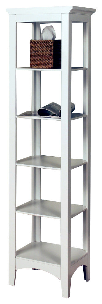 Wooden Bathroom 5-Tier Linen Storage Cabinet