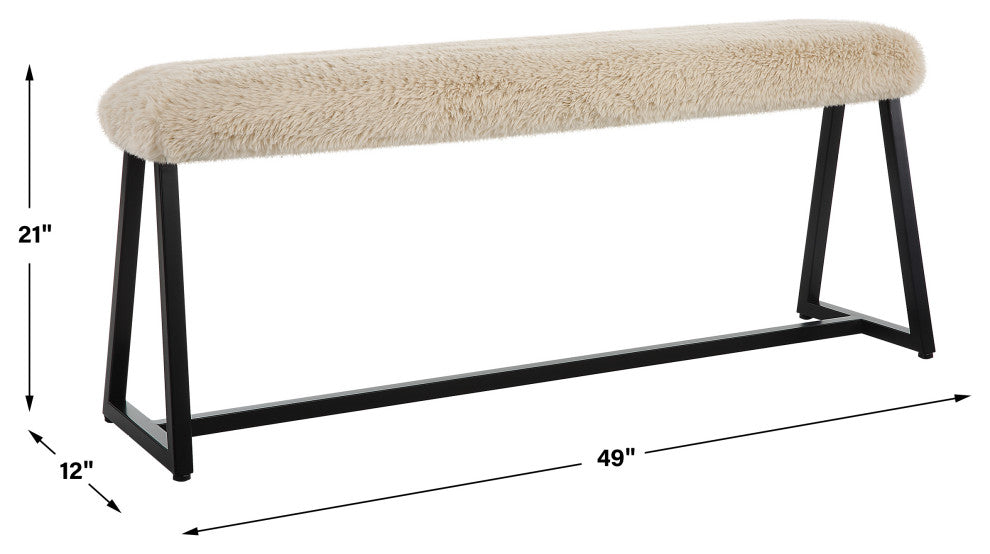 Uttermost Taupo Sheepskin Bench
