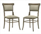 Bistro Vintage Walnut Contemporary Fabric Dining Chair With Cushion, Set of 2