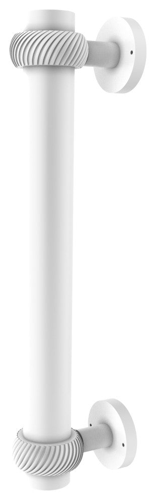 8" Door Pull With Twist Accents, Matte White