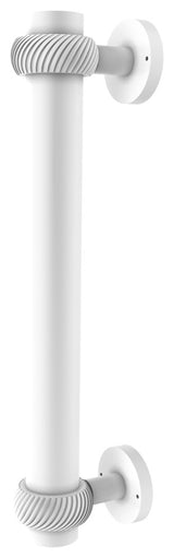 8" Door Pull With Twist Accents, Matte White