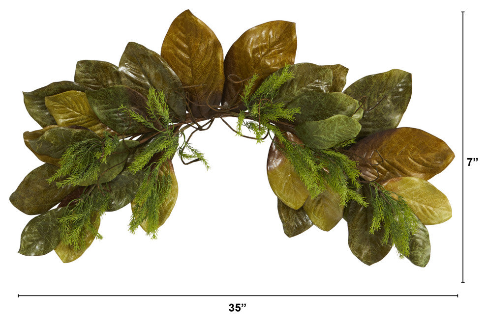 Nearly Natural 35ï¿½ Fall Magnolia Leaf Artificial Swag