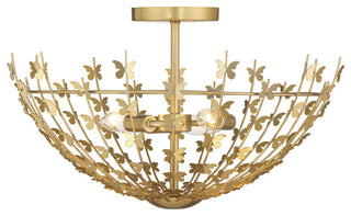 Birch 3-Light Ceiling Light, Burnished Brass