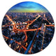 Bangkok Expressway Aerial View, Cityscape Wall Disc Metal Wall Art, 11"
