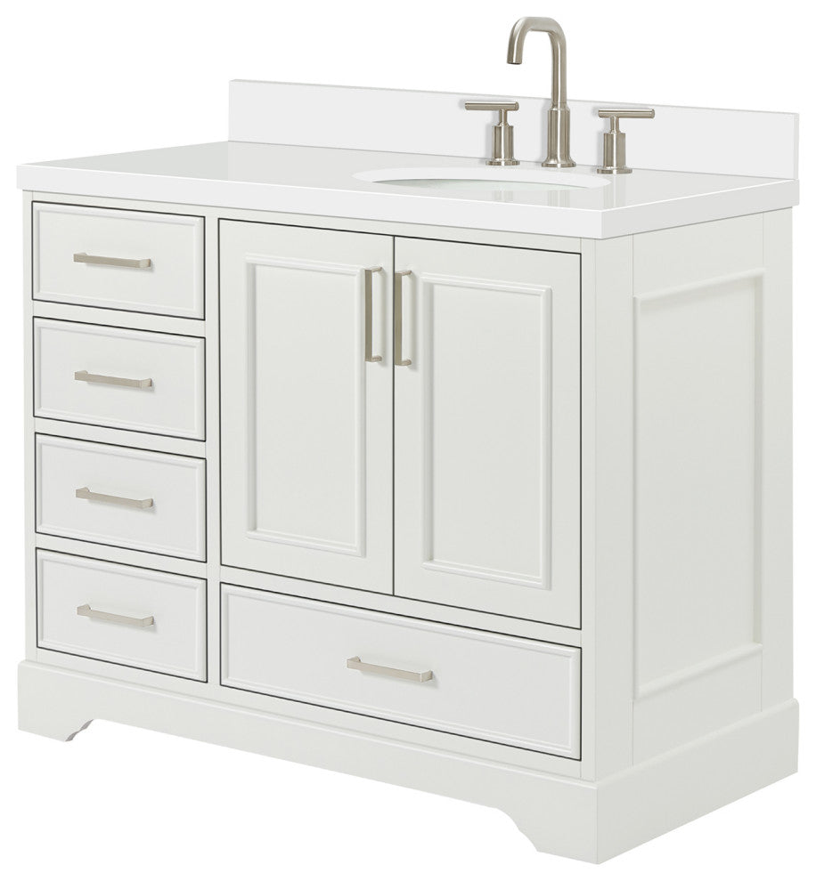 Ariel Stafford 43" Single Right Offset Oval Sink Bathroom Vanity