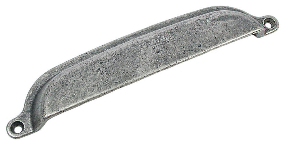6" Cup Pull - Riverstone - Distressed Pewter