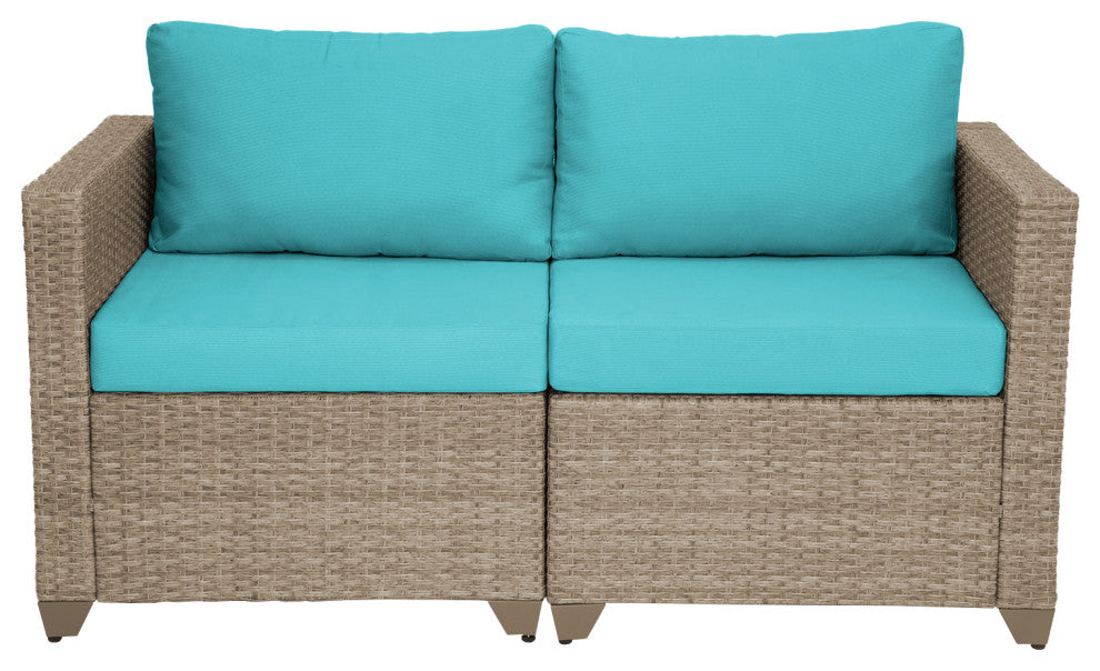 Maui 3-Piece Outdoor Sectional Sofa, Natural Aged Wicker