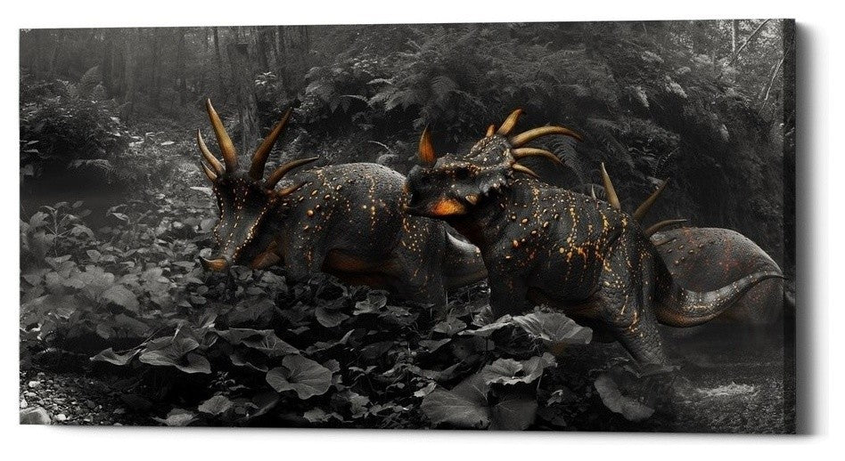 Epic Graffiti "Styracosaurus" Giclee Canvas Wall Art, 12"x24"